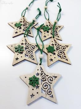 Weihnachtsstern mit grüner Schneeflocke